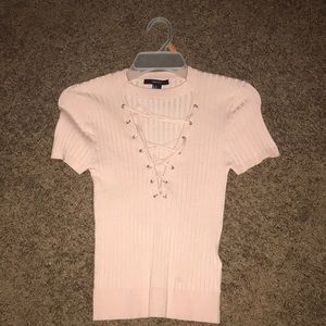 Baby Pink Criss Cross Shirt